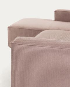 Svijetlo ružičasta kutna garnitura od samta (s lijevim kutom) Blok – Kave Home