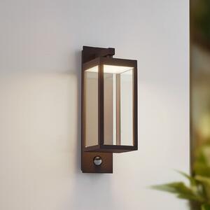 Lucande LED vanjska zidna svjetiljka Ferdinand, hrđa, senzor, IP54, Smeđa / hrđa, Aluminij, Zidna utičnica iznad/dolje