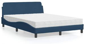Krevet s madracem Dover plavi 140x200 cm od tkanine - Plava / 140 x 200 cm