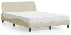 Krevet s madracem Dover krem 140 x 190 cm od tkanine - Krema / 140 x 190 cm