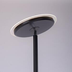 LED podna lampa Hans sa lampom za čitanje, okrugla, crna