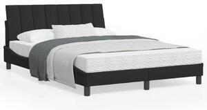 Krevet s madracem Hanko crni 120 x 200 cm baršunasti - Crna / 120 x 200 cm