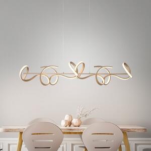 Curls LED viseća svjetiljka, mesing, metal, dužine 99 cm, mogućnost prigušivanja