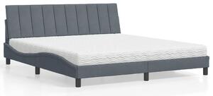 Krevet s madracem Hanko tamnosivi 180x200 cm baršunasti - Siva / 180 x 200 cm