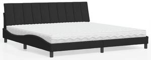 Krevet s madracem Hanko crni 200x200 cm baršunasti - Crna / 200 x 200 cm