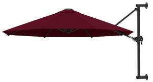 Zidni suncobran s metalnom šipkom 300 cm bordo - Crvena / N/A