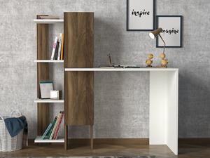 Woody Fashion Radni stol, Bijela boja Orah, Gina - White, Walnut