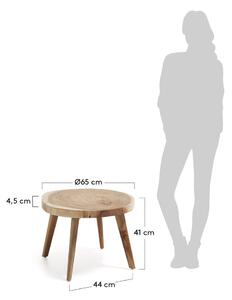 Okrugao pomoćni stol od masivnog drva munggura ø 65 cm Wellcres – Kave Home