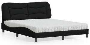 Krevet s madracem Hvar crni 160x200 cm od tkanine - Crna / 160 x 200 cm