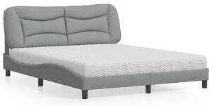 Krevet s madracem Hvar svjetlosiva 160x200 cm tkanina - Siva / 160 x 200 cm