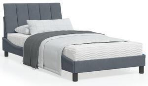 Krevet s madracem Hanko tamnosivi 100x200 cm baršunasti - Siva / 100 x 200 cm