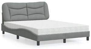 Krevet s madracem Hvar svjetlosivi 120 x 200 cm od tkanine - Siva / 120 x 200 cm