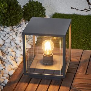 Lucande Annalea svjetiljka na postolju, 24,5 cm, antracit, IP54, prigušiva, Crno, Metal