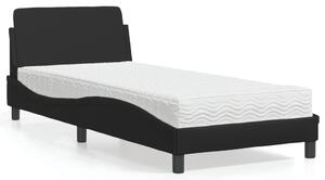 Krevet s madracem Dover crni 90 x 200 cm od umjetne kože - Crna / 90 x 200 cm