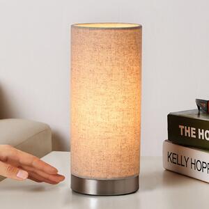 Lindby stolna lampa Ronja, visina 26 cm, krem boja, tekstil, prigušiva, Bež, spavaća soba, Tkanina / tekstil