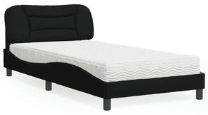 Krevet s madracem Hvar crni 100 x 200 cm od tkanine - Crna / 100 x 200 cm
