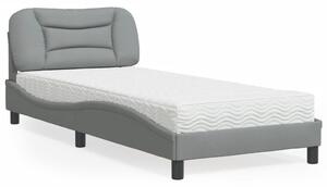 Krevet s madracem Hvar svjetlosivi 80x200cm tkanina - Siva / 80 x 200 cm