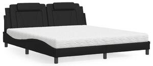Krevet Viana s madracem crni 180 x 200 cm od umjetne kože - Crna / 180 x 200 cm