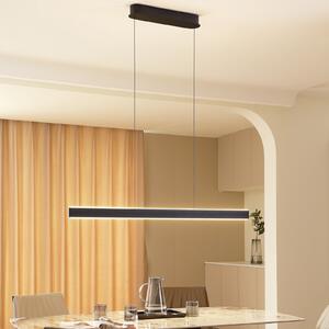 Lucande LED visilica Philine, dužina 121 cm crno željezo, prigušiva, Crno, Dnevni boravak/blagovaonica, Metal
