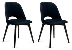 SET 2x Blagovaonska stolica BOVIO 86x48 cm tamno plava/bukva