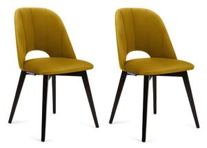 SET 2x Blagovaonska stolica BOVIO 86x48 cm žuta/bukva