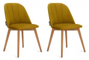 SET 2x Blagovaonska stolica RIFO 86x48 cm žuta/bukva