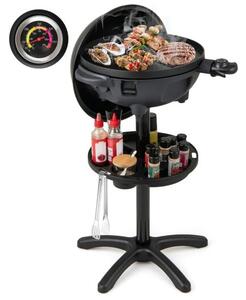 Električni BBQ roštilj, 1200 W električni roštilj s dvodijelnom neprijanjajućom pločom za roštiljanje