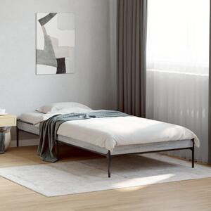Okvir kreveta boja hrasta 90 x 190 cm konstruirano drvo i metal - Siva / 90 x 190 cm