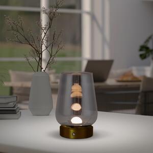 LED ukrasna stolna lampa 5305758 baterijsko sjenilo dimno sivo