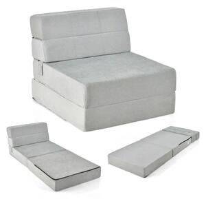 Prostorna trosjed 3 u 1 s perivim navlakom od ekstra debelog pjene (15 cm), sive boje