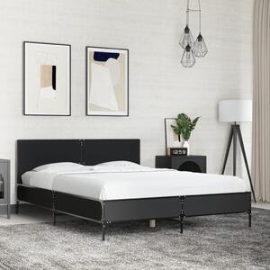 Okvir kreveta crni 140 x 200 cm od konstruiranog drva i metala - Crna / 140 x 200 cm
