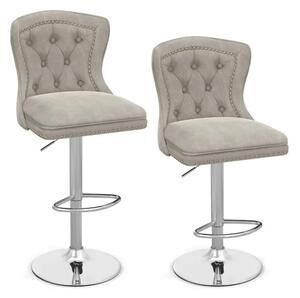 Komplet 2 barskih stolica, rustikalna barska stolica, siva