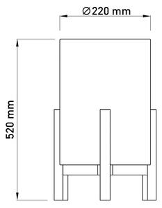 Stolna lampa 3193, drvo, platneni tekstil, visina 52 cm