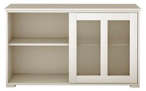 Komoda, kuhinjska ormarić, ormar s kliznim vratima, kremasto bijela, dim. 106,5 x 33 x 62,5 cm