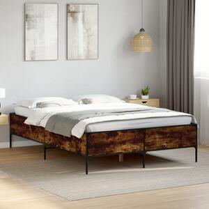 Okvir kreveta boja hrasta 140x190 cm konstruirano drvo i metal - Smeđa / 140 x 190 cm