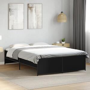 Okvir kreveta crni 120 x 200 cm od konstruiranog drvo i metal - Crna / 120 x 200 cm