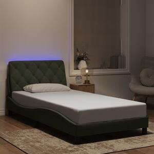 Okvir kreveta s LED-om bez madraca svjetlosivi 100x200 cm baršunasti - Siva / 100 x 200 cm
