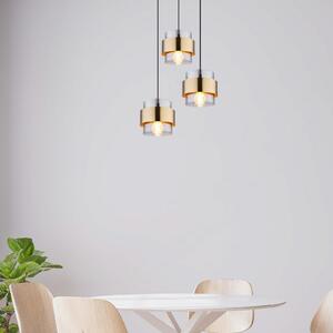 Viseća lampa Milley, Ø 45 cm, boja mesinga, 3 žarulje, metal