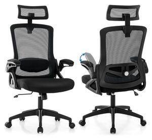 Ergonomska uredska stolica s podesivom lumbalnom potporom i računalnim naslonima za glavu