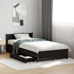 Okvir kreveta s ladicama crni 75 x 190 cm konstruirano drvo - Crna / 75 x 190 cm