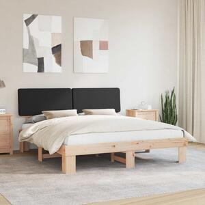 Krevetni okvir s tapiciranim uzglavljem Crna 180 x 200 cm - Crna / 180 x 200 cm
