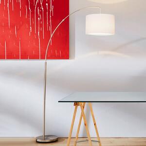 Podna lampa Clarie, bijela, boja željeza, 180 cm, tkanina/metal