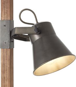 Podna lampa za oranje s 2 spota, crno/tamno drvo