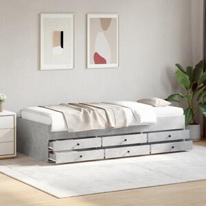 Dnevni krevet s ladicama bez madraca siva boja betona 75x190 cm - Siva / 75 x 190 cm