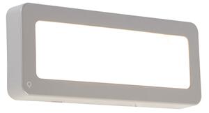 Moderna pravokutna vanjska zidna svjetiljka siva uklj. LED - Prim