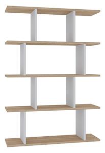 Bijela/prirodna polica za knjige u dekoru hrasta 90x127 cm Harmon - Kalune Design