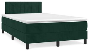 Krevet s oprugama i madracem LED tamnozelenim 120x190 cm baršun - Zelena / 120 x 190 cm