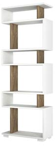 Woody Fashion Polica za knjige BLOK, Blok - White, Walnut