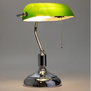 Brilagi - Stolna lampa BANK OFFICE 1xE27/60W/230V sjajni krom/zelena