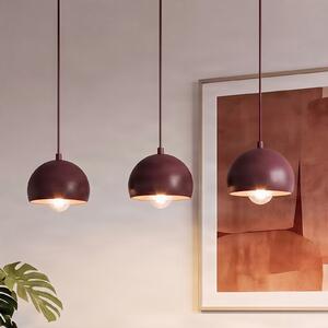 Luminex Sool viseća lampa, tamnocrvena, duljina 65 cm, 3 žarulje, metal, E27, prigušiva, Crvena, Dnevni boravak/blagovaonica, Metal